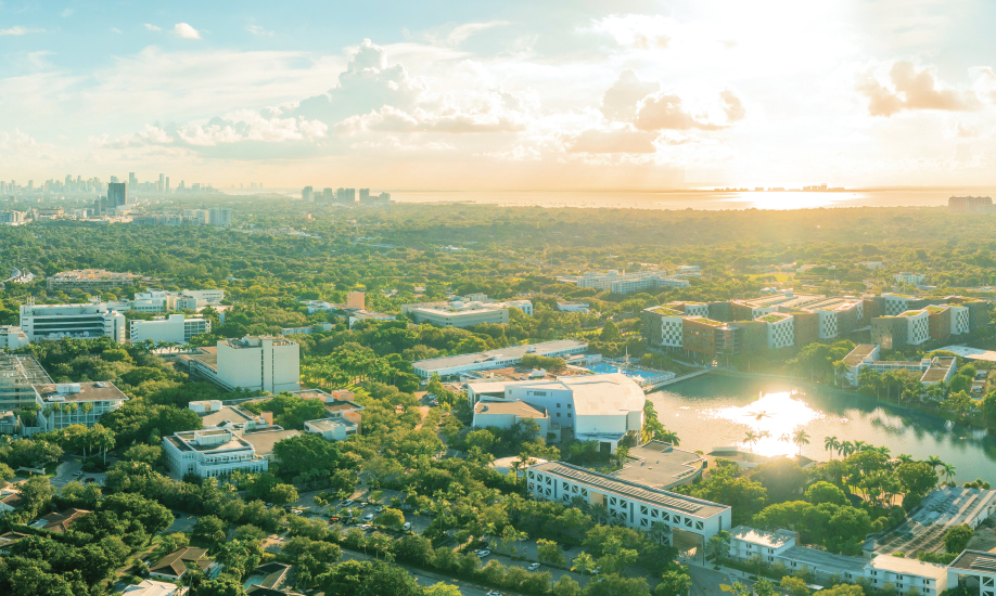 Drone shot of Coral Gables Campus