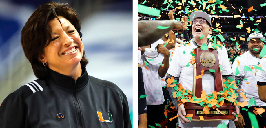 Coaches Katie Meier and Jim Larrañaga